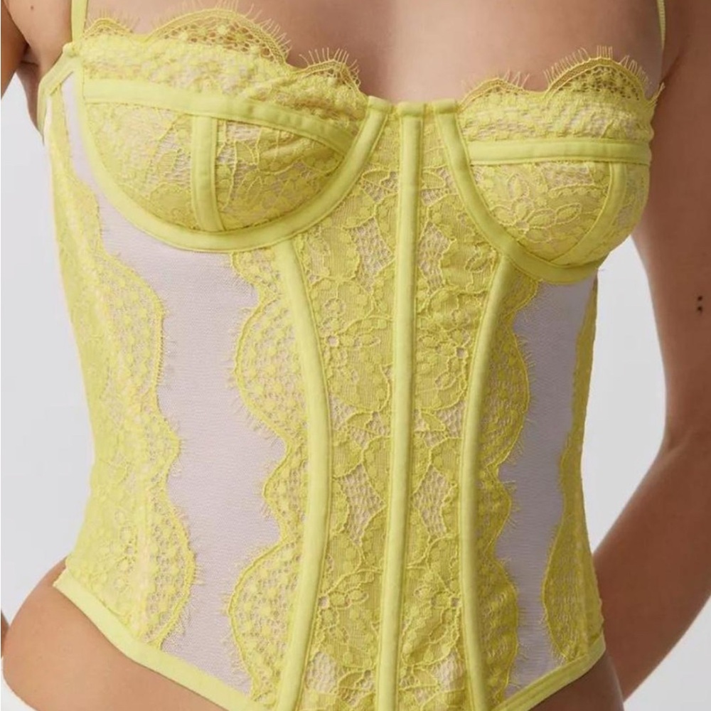 Urban Outfitters Yellow Lace Bustier